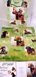 Envoltura de regalo Dachshund - Bolsa de regalo y tarjetas - Envoltura plana Best Friends de Ruth Maysstead - Imagen 1 de 4