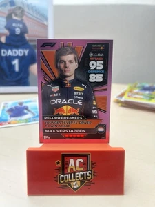 2022 Topps F1 Turbo Attax Record Breakers Max Verstappen #286 Pink Foil (D) - Picture 1 of 1