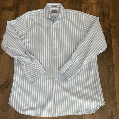 Мужская рубашка John W Nordstrom с длинным рукавом на пуговицах с французскими рукавами размер 17 1/2 34 - Изображение 1 из 4