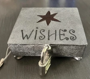 Vintage Treasures Pewter Celestial Star Hinged Lid Trinket Ring Box KEY & LOCK - Picture 1 of 16