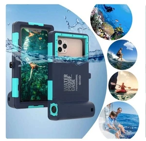 SHELLBOX Professional Waterproof 15M Diving Phone Case W/ Strap iPhone/Samsung - Picture 1 of 7
