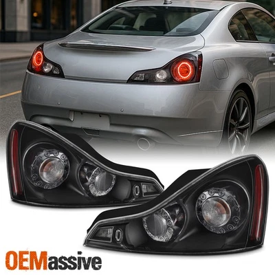 Fits 2008-2015 Infiniti G37/ Q60 Coupe OE Pair Tail Lights - Black Housing - Image 1 of 4