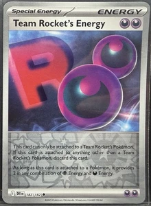 Team Rocket's Energy 182/182 Reverse Holo - Destined Rivals Pokemon Juego de cartas coleccionables - Imagen 1 de 1