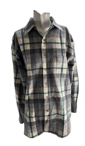Pendleton Herren Hemd Large Vintage Wolle grau kariert Western Dolchkragen - Bild 1 von 7