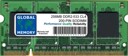 256MB DDR2 533MHz PC2-4200 200-PIN SODIMM MEMORY RAM FOR LAPTOPS/NOTEBOOKS - Image 1 of 1