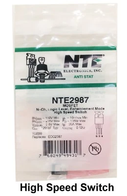 NTE2987 NTE Electronics Transistor  MOSFET N-CH 100V 20A 3-Pin(3+Tab) TO-220 - Image 1 of 3