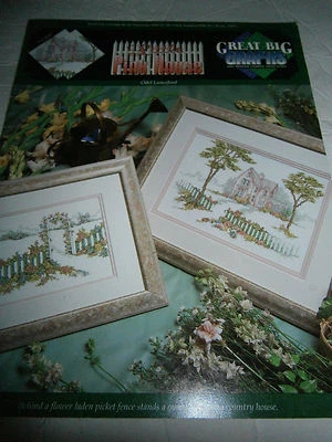 Libro de patrón de punto de cruz Little Pink House 1992 casa de campo victoriana nuevo Foto 1 de 3