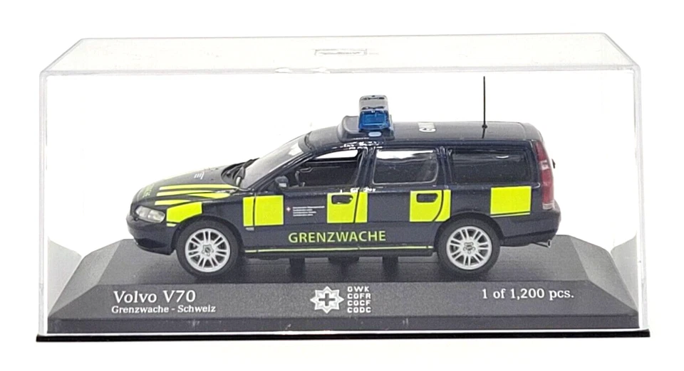 MiniChamps Volvo V70 Grenzwache Schweiz Car 1:43 Scale Diecast Police Car - Image 1 of 4