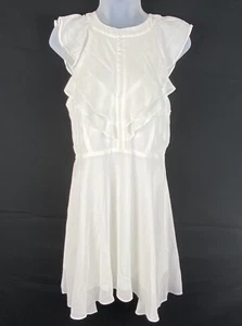 Loveriche Women's Dress Size M White Halter Neckline Cap Sleeves Sheer - Picture 1 of 7