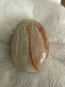 Huevo de piedra coleccionable de ágata de alabastro de 3,5" x 2,5 hermosos colores - Imagen 1 de 9