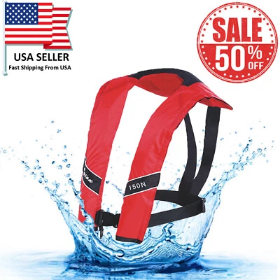 A+++ Adult Inflatable Life Jacket  Vest Lifesaving PFD Red Color Co2 Reaming kit - Image 1 of 4