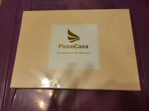 PiccoCasa 25 Momme 100% Silk Pillowcase w/ Envelope Closure, Peacock Blue - Picture 1 of 2