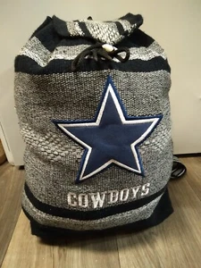 NFL Dallas Cowboys Knitted  Pull Strings Backpack Straps Gray Black, Excelent C - Picture 1 of 8