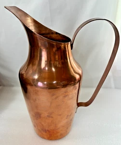 Large Copper Water Pitcher/ Flower Vase ~13" Tall ~ 1.25 Gallon - Picture 1 of 9
