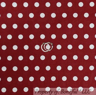 BonEful Fabric FQ Cotton Quilt Maroon White Red POLKA DOT Alabama BAMA Girl Boy - Image 1 of 4
