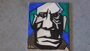 ORIGINAL AVANTGARDE ÖLGEMÄLDE " Pablo Picasso 5 ", signiert . - Bild 1 von 5