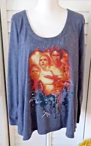 Star Wars Women Top Rock Republic Graphic Glitter Ladder Back L NEW - Picture 1 of 9