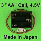 Vintage Hobby Project 3 CELL AA Battery Holder 4.5V Volt with Clip Made in Japan