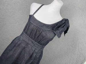 Marc by Marc Jacobs Dress Womens 2 Navy Cotton Eyelet Lined One Shoulder - Picture 1 of 17