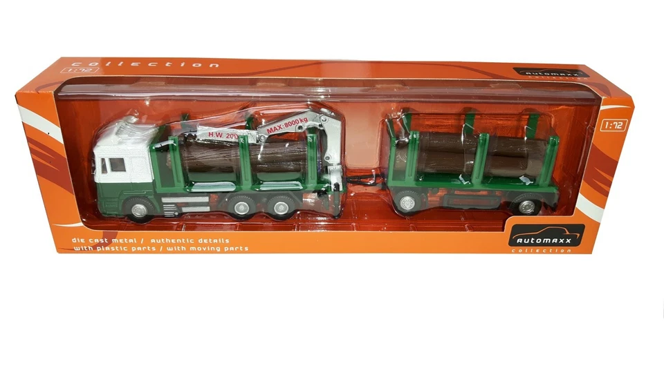 Lot 10 x 1 Camion Grumier Transport Bois avec remorque, 1/72, Neuf - Photo 1/1