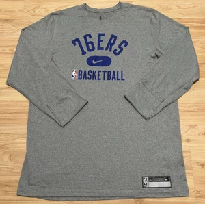 NIKE NBA ENGINEERED PHILADELPHIA 76ERS LONG SLEEVE TRAINING SHIRT XLT TALL EUC - Picture 1 of 6