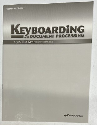 Abeka Keyboarding Teacher Quiz Test Key for c...