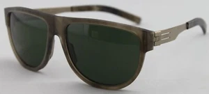 Ic Berlin Alexander G Brown Driftwood Plastic Frame Green Tint Lens Sunglasses - Picture 1 of 9