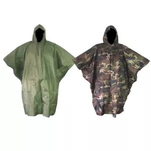 Poncho impermeable Ranger Ripstop con capucha festival abrigo de lluvia ejército camuflaje refugio - Imagen 1 de 3