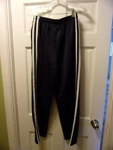 Pantalones deportivos informales Jerzees talla S azul marino blanco a rayas cintura elástica - Imagen 1 de 2