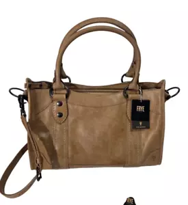 Frye Leder Melissa Satchel Handtasche Umhängetasche Beige Leder Neu - Bild 1 von 18