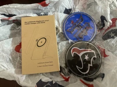 Houston Texans Temporadas Titular Regalo Posavasos, Cargador Inalámbrico, Banco de Energía Foto 1 de 2