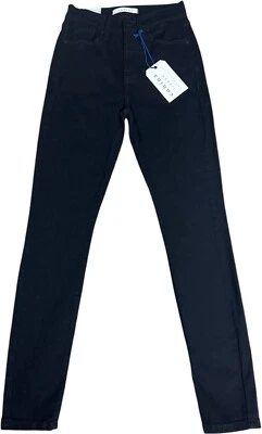 Pantalones de mezclilla Eunina para mujer 1 Bella Hero tiro súper alto ajustados al tobillo negros nuevos con etiquetas 23x28 Foto 1 de 4