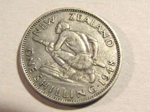 New Zealand 1948 1 Shilling Coin - Picture 1 of 5