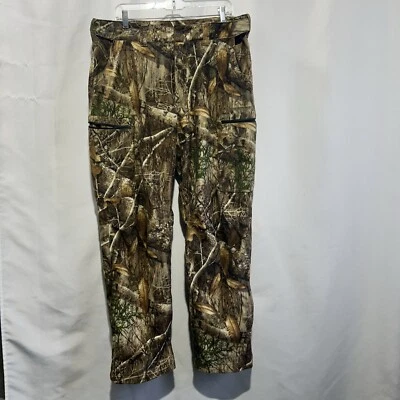Realtree Edge Scent Factor Camo Pants Mens Size Large Cargo Zip Hunting - Image 1 of 4