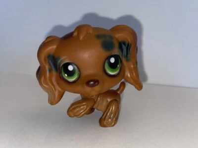 Hasbro Littlest Pet Shop LPS #252 Chocolate Brown Cocker Spaniel Dog Green Eyes - Image 1 of 4
