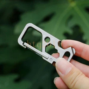 EDC 1 PC Outdoor TC4 Titanium Alloy Keychain Carabiner Tool Multi Tool - Picture 1 of 7