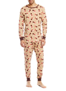 NEW Leveret Mens Large Pajama Set Long Sleeve Pants Baseball 100% Cotton PJ’s - Picture 1 of 2