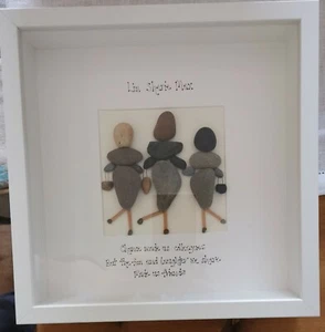 Pebble art picture Friends birthday personalised handmade - Picture 1 of 7
