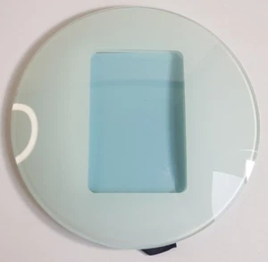 Glas Bilderrahmen Konvex Space Age Weiß Rund 25 cm Retro 1980er Vintage - Bild 1 von 12