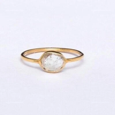 Polki Diamond Cocktail Ring, 925 Silver Handmade Bezel Setting Wedding Gift Ring - Image 1 of 4