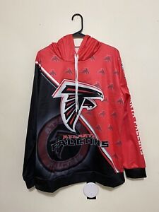 Atlanta Falcons NFL Football Jacket XL. Red Black White All Over Print! 🏈🪽