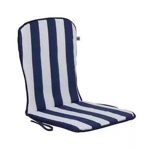 Auflage Polster Stuhlauflage Kissen Niedriglehner 74 x 38 cm Streifen Blau Weiß - Bild 1 von 2