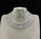 Indian Bollywood Bridal Partywear Silver Plated Cz Jewelry Set Weding Women Am13