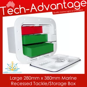 White Boat 7 Tray Fish Tackle Box Storage - Recessed Flush Mount - Made In Italy - Picture 1 of 5