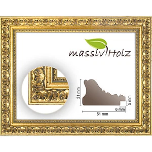 Cornice barocca 972 ORO, oro decorato, senza vetro e parete posteriore - Foto 1 di 9