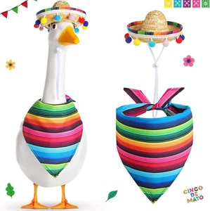 Mexican Porch Goose Outfits for Plastic 23"/ 17'' Lawn Goose Statue Clothes Mexi - Picture 1 of 11