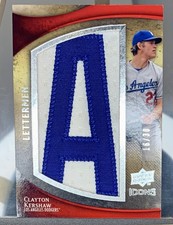2009 Upper Deck Icons Lettermen Clayton Kershaw "A" #IL-CK Patch Dodgers #1/30