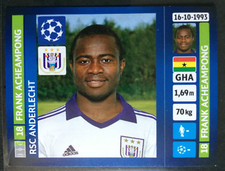 2013-14 Panini Champions League # 222 Frank Acheampong Anderlecht rookie sticker