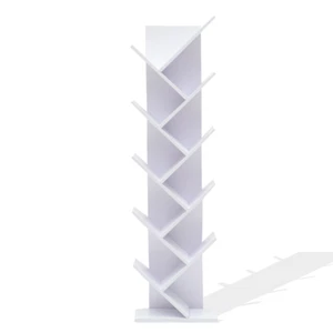 Libreria Scaffale 10 Ripiani Legno Bianco Stile Moderno Urban 160x44,5x22 - Foto 1 di 8