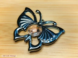 Mariposa tono plata-5cm-Dije colgante vintage-0re - Imagen 1 de 4
